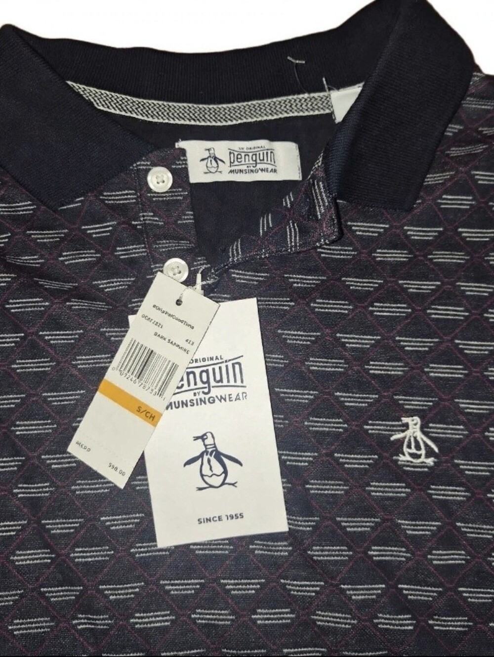 NWT Original Penguin Men’s Small Geometric Polo